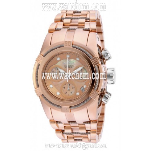 Invicta Bolt Chronograph Rose Dial Rose Gold-tone Ladies Watch 16111