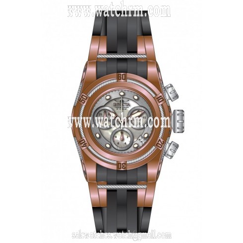Invicta Bolt Chronograph Silver Dial Black Polyurethane Ladies Watch 16113
