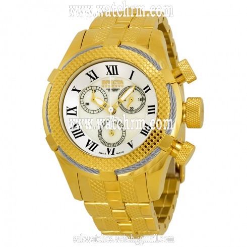 Invicta Bolt Chronograph Silver Dial Gold-plated Ladies Watch 17429