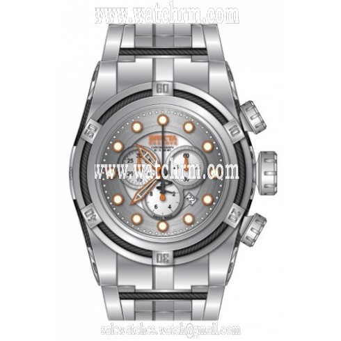 Invicta Bolt Chronograph Silver-tone Dial Stainless Steel Men's Watch 14065