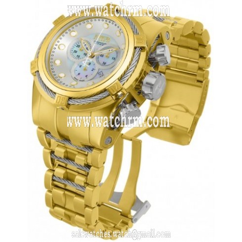 Invicta Bolt Chronograph White Dial 18kt Gold-plated Men's Watch 12743