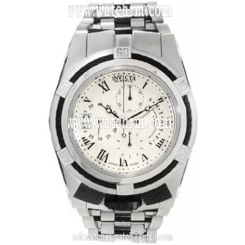 Invicta Bolt Chronograph White Dial Stainless Steel Black PVD Men's Watch 12669