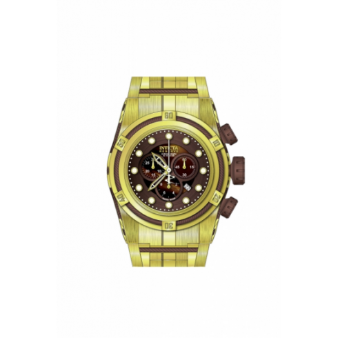 Invicta Bolt Reserve Chronograph Brown Dial Gold Ion-plated Men's Watch 12740