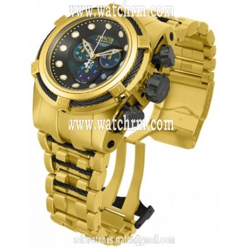 Invicta Bolt Reserve Chronograph Gunmetal Dial Gold Ion-plated Men's Watch 12741