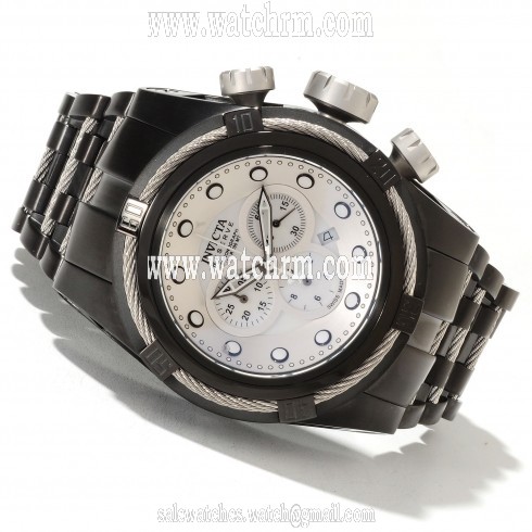 Invicta Bolt Reserve Chronograph Mother of Pearl Dial Black Ion-plated Men's Watch 12736