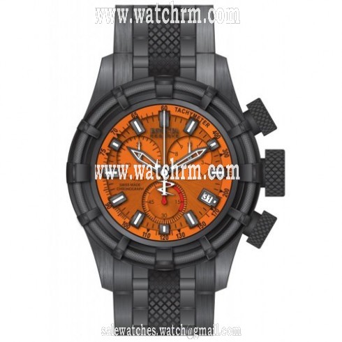 Invicta Bolt Reserve Chronograph Orange Dial Black Ion-plated Men's Watch 80549