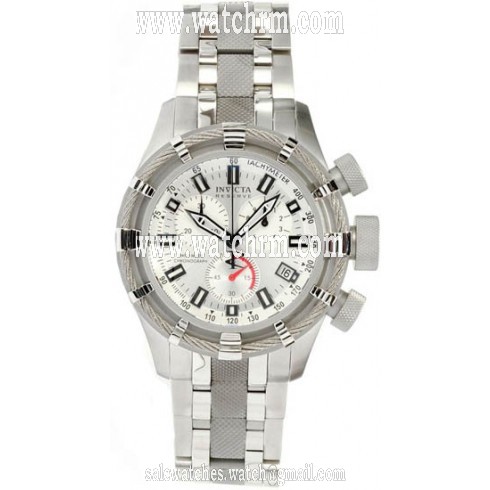 Invicta Bolt Reserve Chronograph Silver-tone Dial Stainless Steel Men's Watch 10538