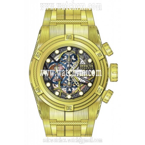 Invicta Bolt Skeleton Dial Yellow Gold-tone Men's Watch 12762