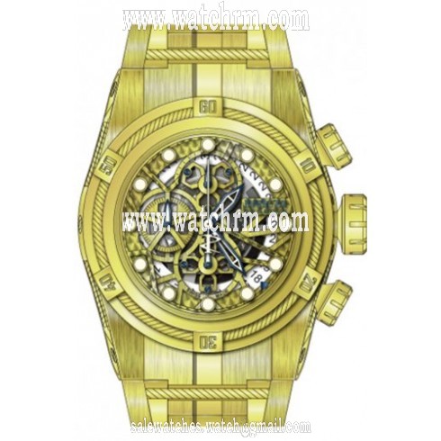 Invicta Bolt Skeleton Dial Yellow Gold-tone Men's Watch 12763