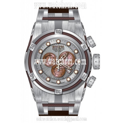 Invicta Bolt Zeus Chronograph Silver Dial Brown Leather  Men's Watch 14611