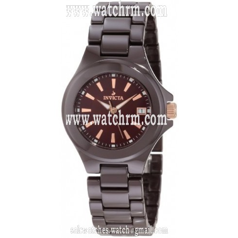 Invicta Brown Dial Brown Ceramic Ladies Watch 12542