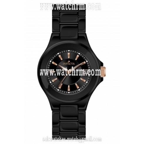 Invicta Ceramic Black Dial Black Ceramic Ladies Watch 12543