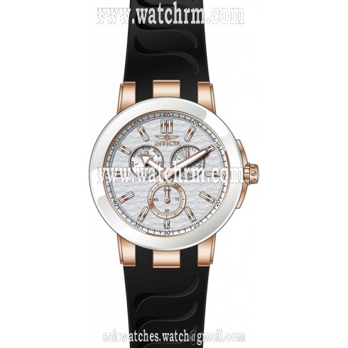 Invicta Ceramics Multi-Function Silver Dial Black Silicone Men's Watch 22212