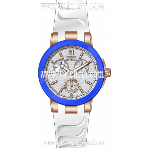 Invicta Ceramics Multi-Function Silver Dial White Silicone Ladies Watch 22206