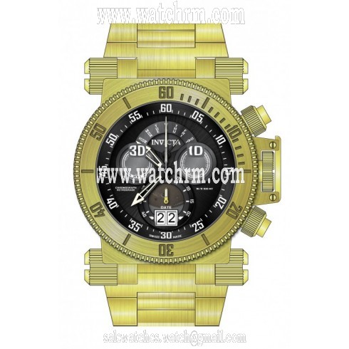 Invicta Coalition Forces Chronograph Black Dial Gold-plated Men's Watch 17642