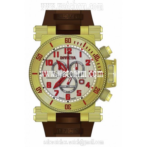 Invicta Coalition Forces Chronograph Champagne Dial Brown Polyurethane Men's Watch 18730