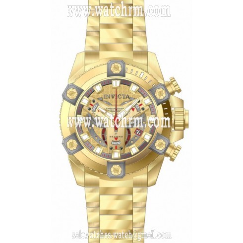 Invicta Coalition Forces Chronograph Yellow Gold Dial Yellow Gold Ion-plated Men's Watch 19581