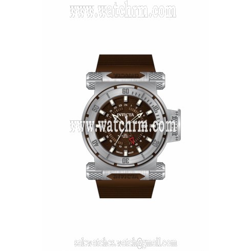 Invicta Coalition Forces GMT Brown Dial Rifle Leather Men's Watch 12687