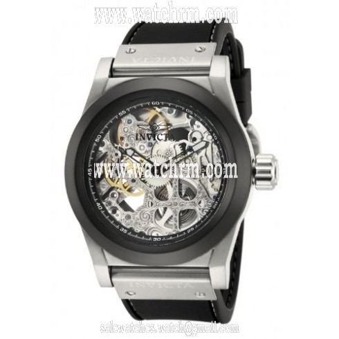 Invicta Corduba Automatic Skeleton Dial Black Polyurethane Men's Watch 80095