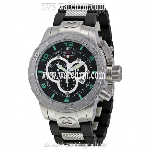 Invicta Corduba Chronograph Black Dial Black Polyurethane Men's Watch 6674