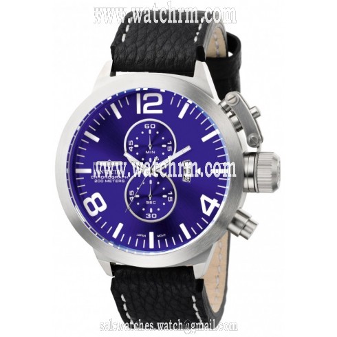 Invicta Corduba Chronograph Blue Dial Black Leather Men's Watch 6603