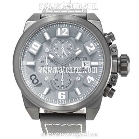 Invicta Corduba Chronograph Grey Dial Grey Leather Men's Watch 18992