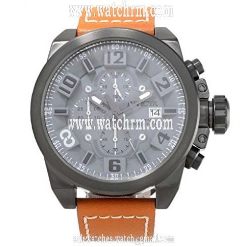 Invicta Corduba Chronograph Grey Dial Tan Leather Men's Watch 18993