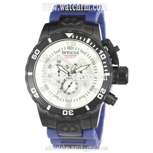 Invicta Corduba Chronograph Mother of Pearl Dial Blue and Grey Polyurethane Men's Watch 10509