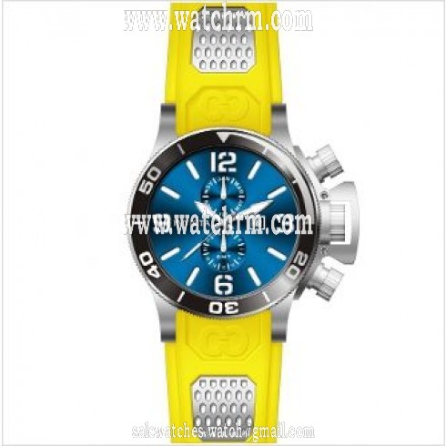 Invicta Corduba GMT Blue Dial Stainless Steel and Yellow Rubber Men's Watch 80219