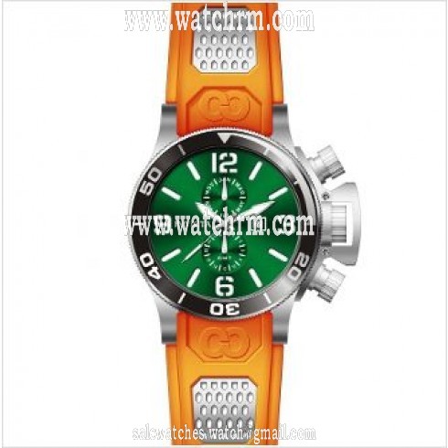 Invicta Corduba GMT Green Dial Stainless Steel Orange Rubber Men's Watch 80223