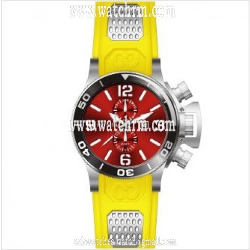 Invicta Corduba GMT Red Dial Stainless Steel Yellow Rubber Men's Watch 80221