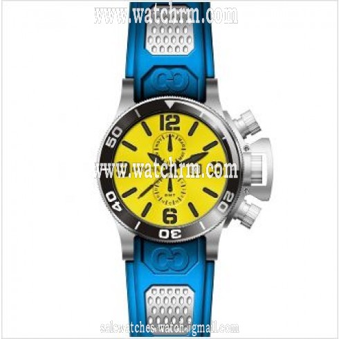 Invicta Corduba GMT Yellow Dial Stainless Steel Blue Rubber Men's Watch 80210