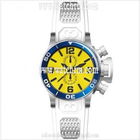 Invicta Corduba GMT Yellow Dial Stainless Steel White Rubber Men's Watch 80212