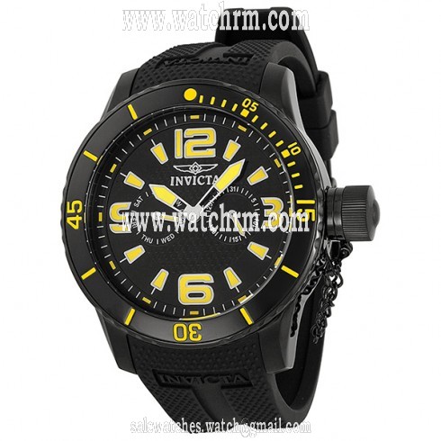 Invicta Corduba Multi-Function Black Dial Black Polyurethane Band Men's Watch 1796