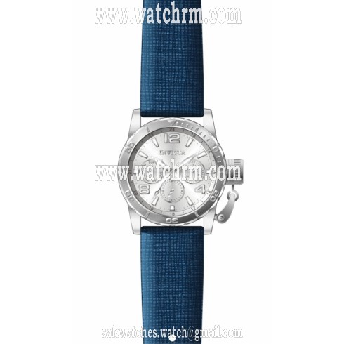 Invicta Corduba Multi-Function Silver Dial Blue Leather Ladies Watch 14793