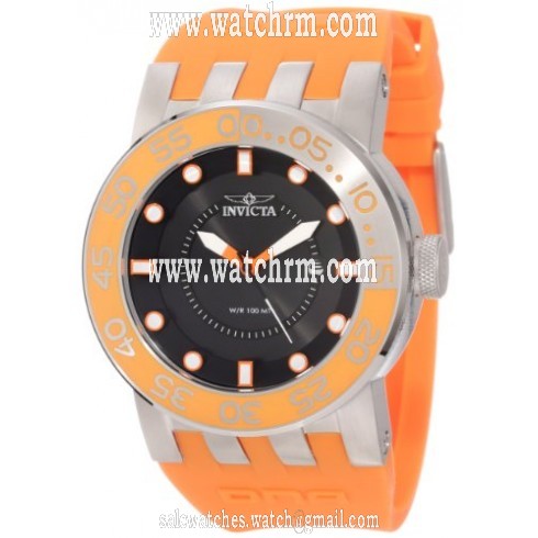 Invicta DNA Diver Black Dial Orange Polyurethane Band Men's Watch 12419
