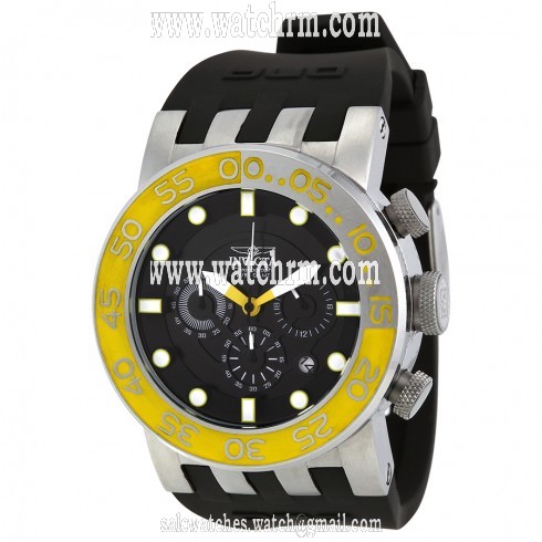 Invicta DNA Diver Chronograph Black Dial Black Rubber Strap Men's Watch 12414