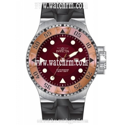 Invicta Excursion Burgandy Dial Black Rubber Men's Watch 14439