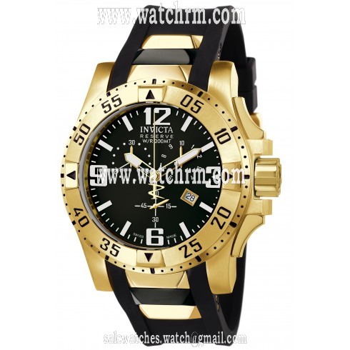 Invicta Excursion Chronograph Black Dial Black Polyurethane Men's Watch 6268