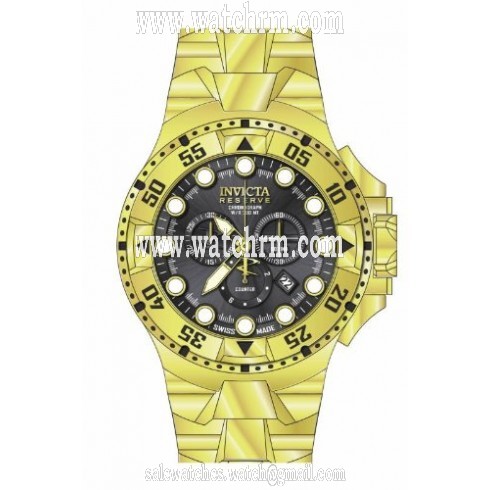 Invicta Excursion Chronograph Black Dial Yellow Gold-tone Men's Watch 16680