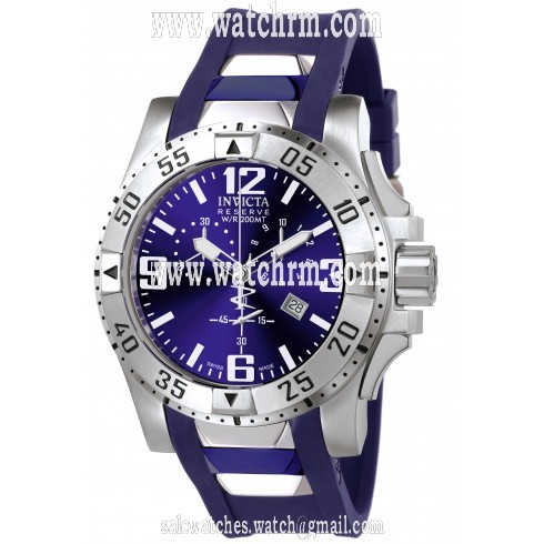 Invicta Excursion Chronograph Blue Dial Stainless Steel Blue Rubber Men's Watch 6263