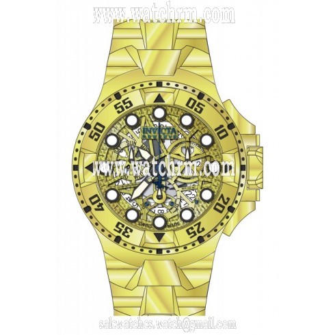 Invicta Excursion Chronograph Gold Skeleton Dial Gold Ion-plated Men's Watch 15980