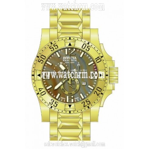 Invicta Excursion Chronograph Grey Mother of Pearl Dial Gold-plated Men's Watch 15976