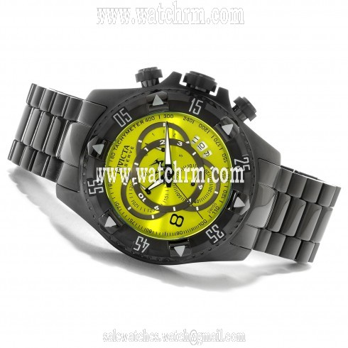 Invicta Excursion Chronograph Lime Dial Black Ion-plated Men's Watch 80627