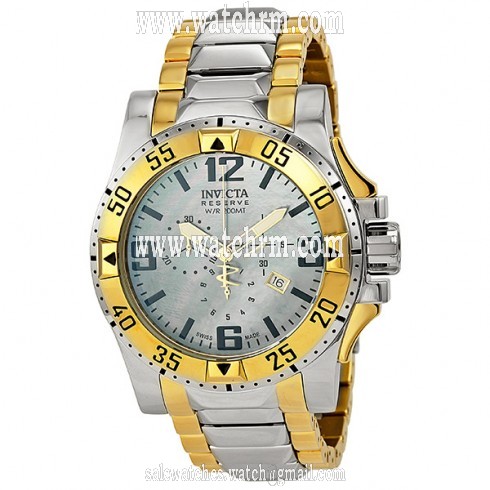 Invicta Excursion Chronograph Platinum-tone Dial Stainless Steel Men's Watch 14044