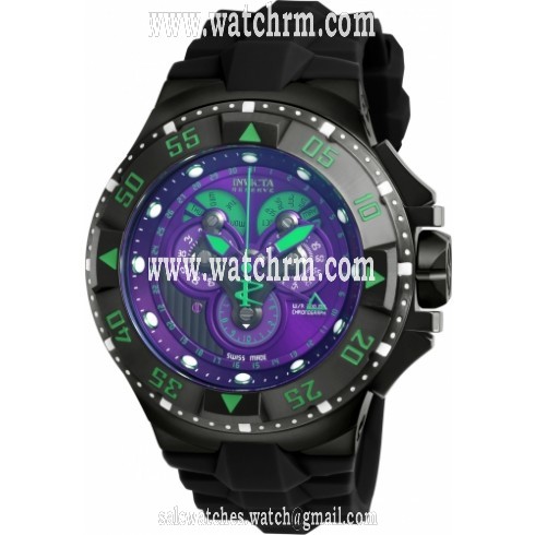 Invicta Excursion Chronograph Purple Dial Black Polyurethane Men's Watch 18563