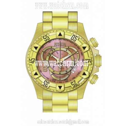 Invicta Excursion Chronograph Rose Dial Gold-plated Men's Watch 80625