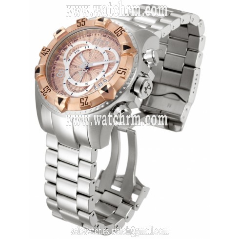 Invicta Excursion Chronograph Rose Gold Dial Stainless Steel Men's Watch 11000