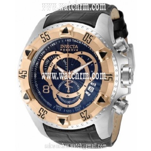 Invicta Excursion Chronograph Rose Gold-tone Stainless Steel Leather Strap Men's Watch 11011