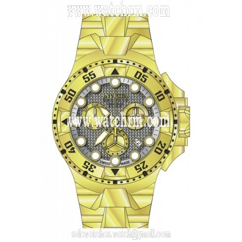 Invicta  Excursion Chronograph Silver Dial Gold Ion-plated Men's Watch 15983